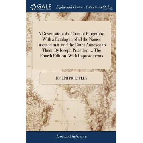 A Description of a Chart of Biography; With a Catalogue of all the Names Inserted in it, and the Dates Annexed to Them. By Joseph Priestley. ... The F