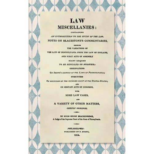 Law Miscellanies [1814]