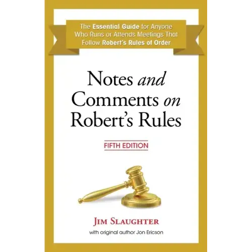 Notes and Comments on Robert's Rules, Fifth Edition