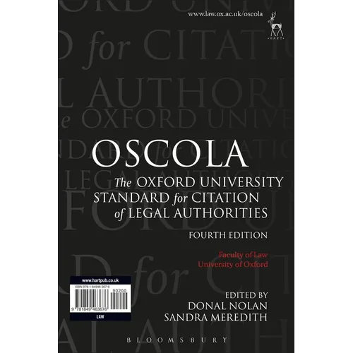Oscola: The Oxford University Standard for Citation of Legal Authorities