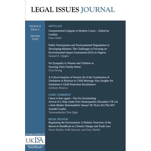 Legal Issues Journal 6(1) - Paperback